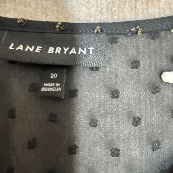 Lane Bryant 20 Midi Black Cocktail Dress with Gold Polka‎ Dots - Picture 2 of 8